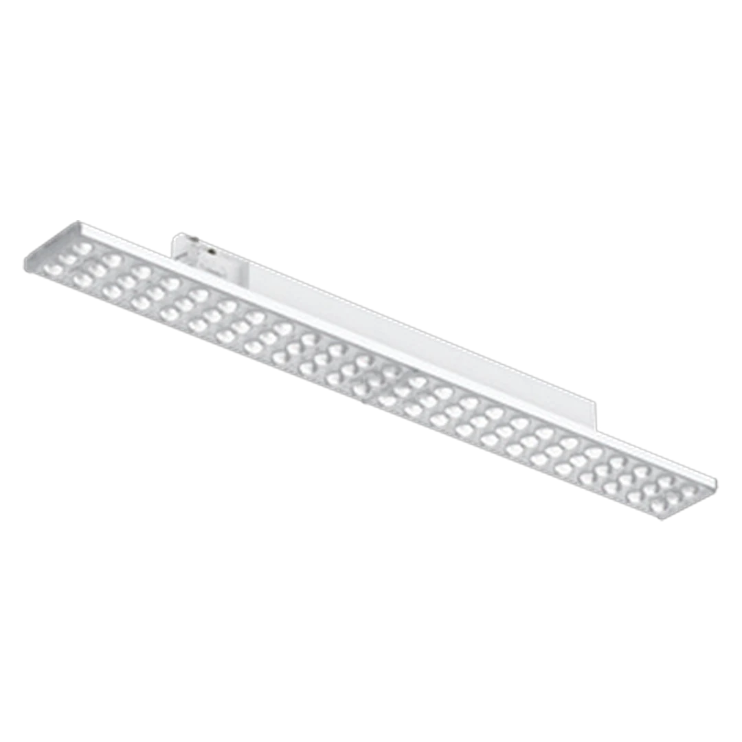 Track light lineal LED de alto flujo Carden CL TL 13 sobre riel tipo H en pasillo de supermercado